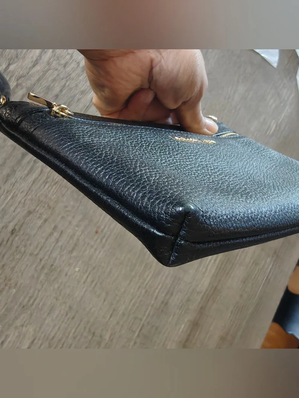 Michael Kors Black Leather Wristlet